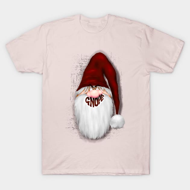 Nope Grumpy Santa Gnome, a.k.a. Gnope Character T-Shirt by BluedarkArt